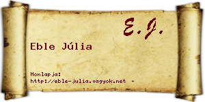 Eble Júlia névjegykártya